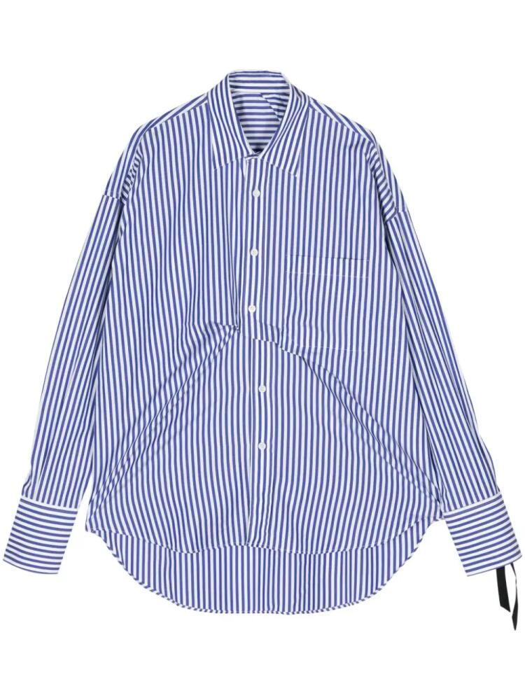 marina yee striped draped cotton shirt - White Cover