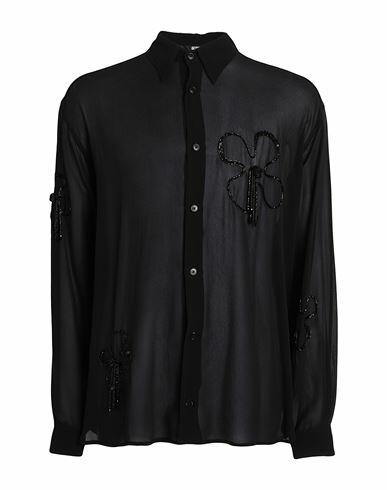 Gcds Man Shirt Black Silk Cover