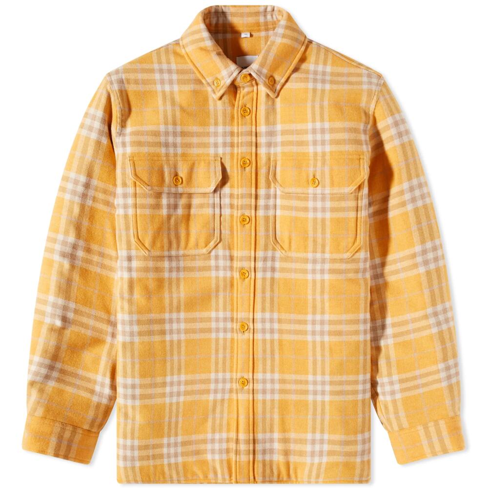 Burberry Men's Talbolt Check Overshirt in Marigold Ip Check Cover