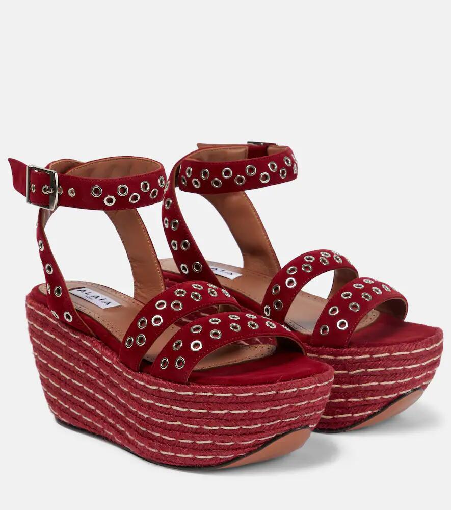 Alaïa Embellished suede platform sandals Cover