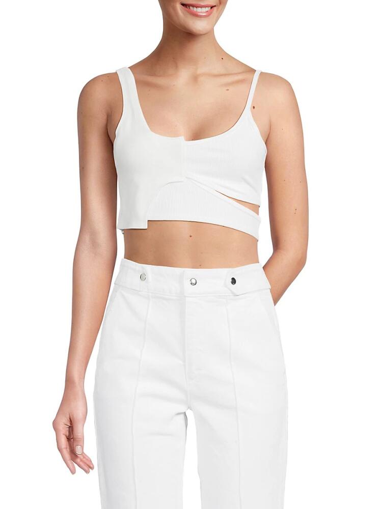 RTA Women's Inacio Cutout Crop Tank Top - White Cover