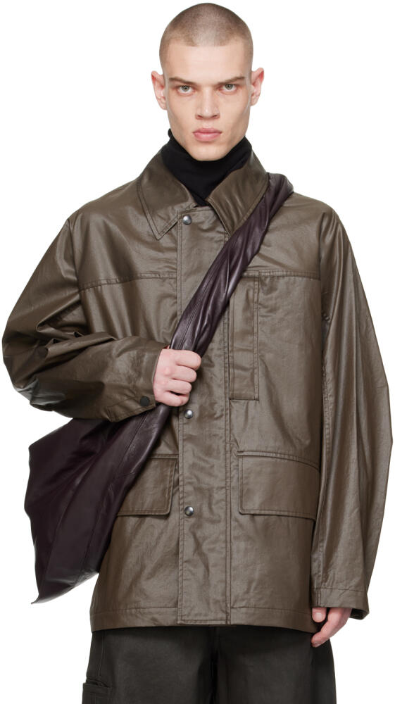 LEMAIRE Brown Water-Repellent Rain Jacket Cover