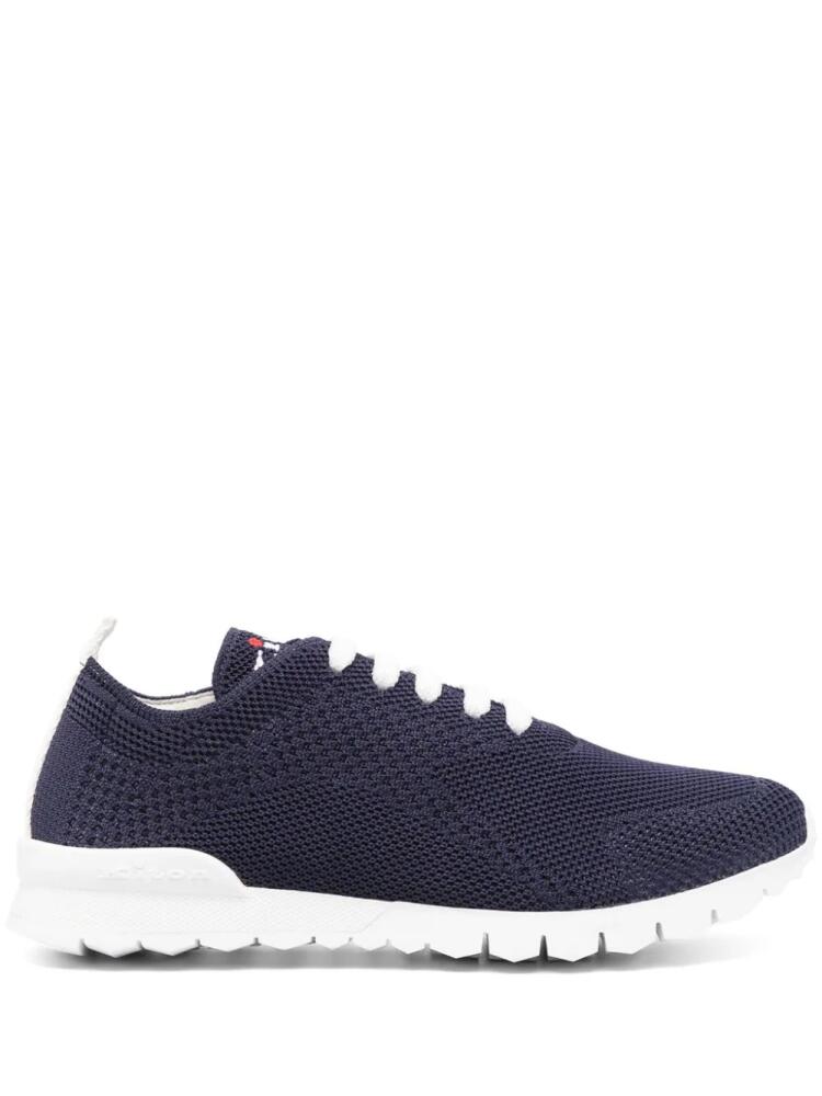 Kiton mesh-design running shoes - Blue Cover