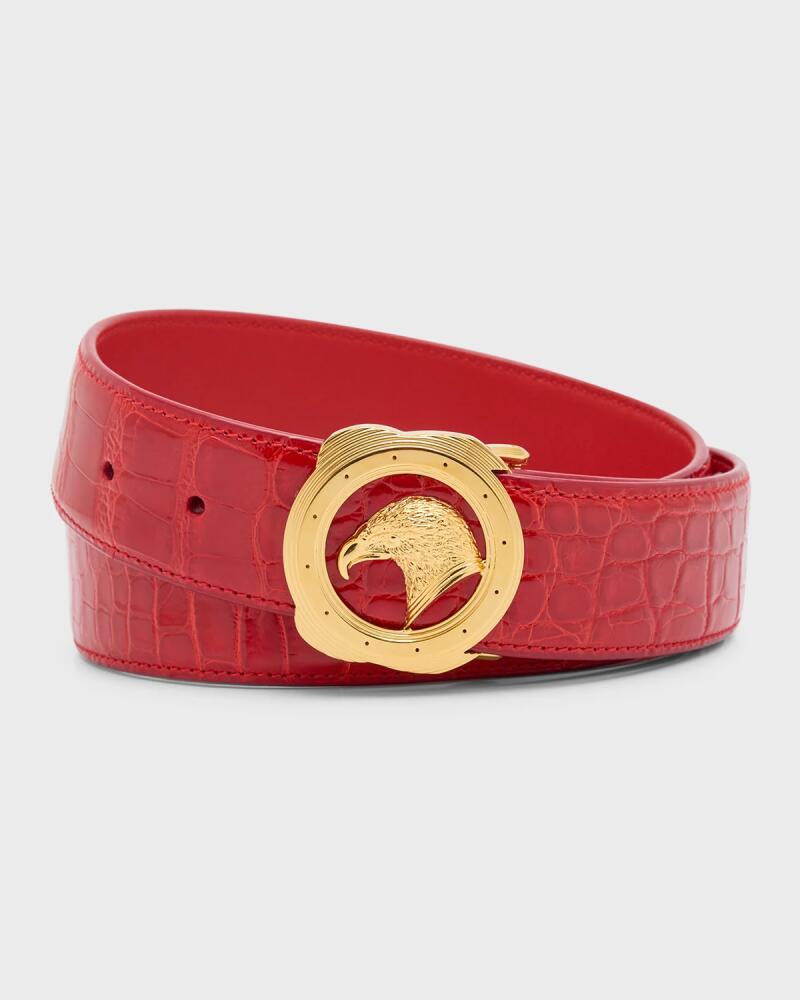 Stefano Ricci Men's Eagle-Buckle Crocodile Belt Cover