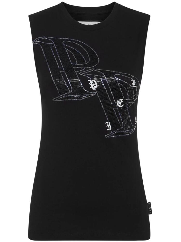 Philipp Plein crystal-embellished logo-print tank top - Black Cover