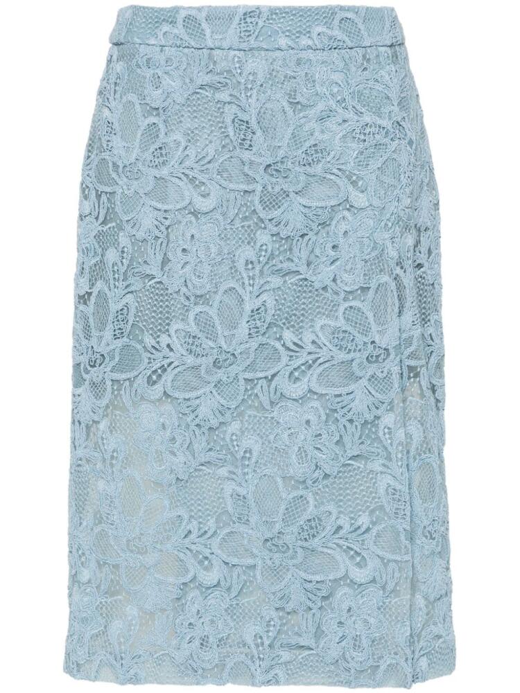 Ermanno Scervino corded-lace midi skirt - Blue Cover