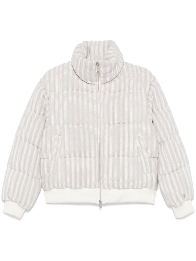 Add knitted puffer jacket - White Cover