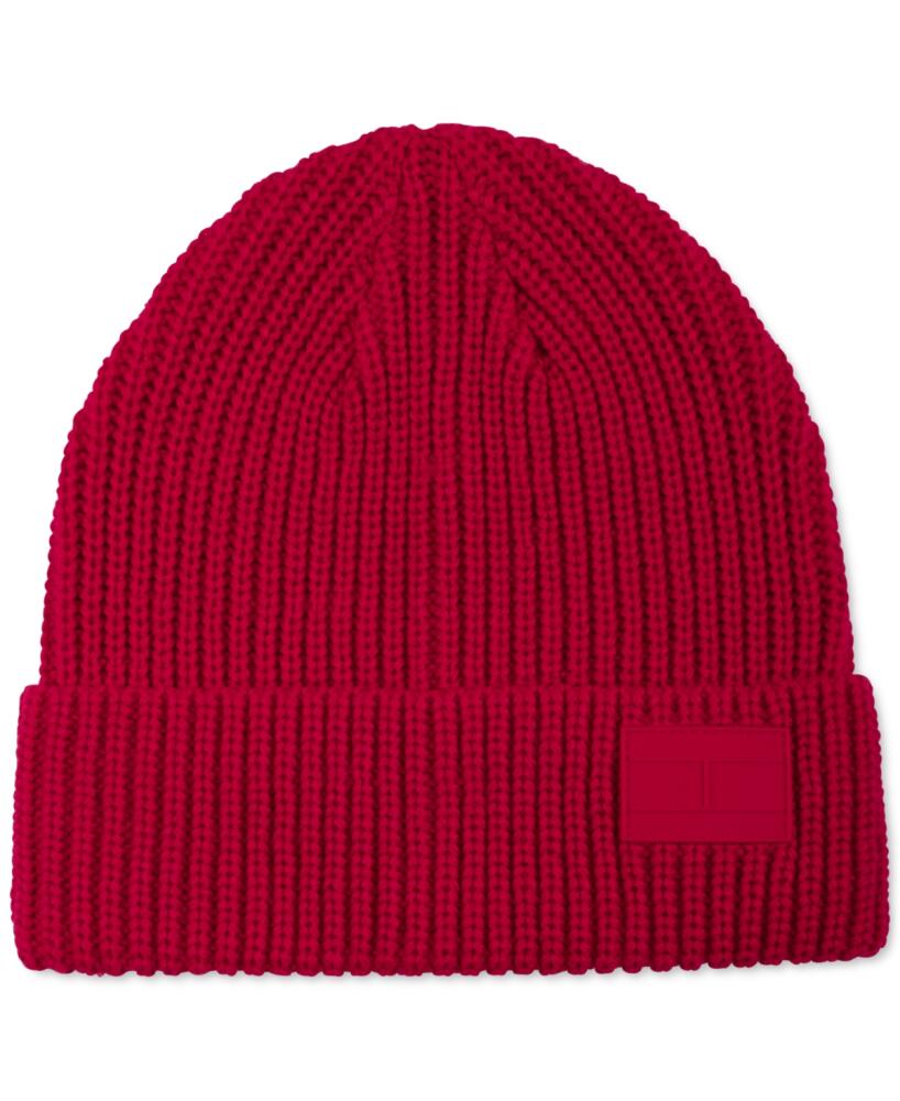 Tommy Hilfiger Men's Shaker Cuff Hat Beanie with Ghost Patch - Apple Red Cover