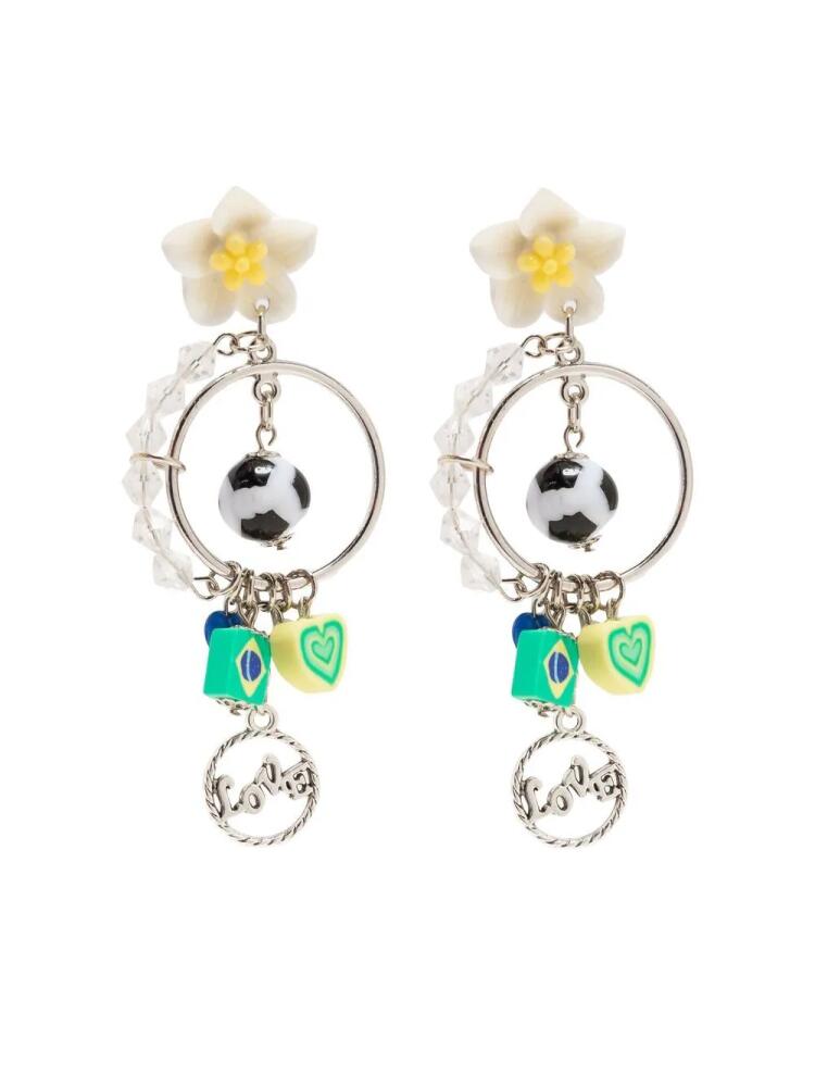 Amir Slama football-embellished drop earrings - Green Cover