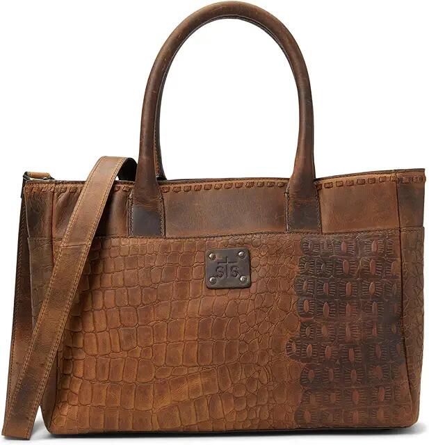 STS Ranchwear Catalina Croc Satchel (Brown) Handbags Cover