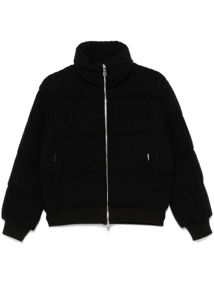 Add knitted puffer jacket - Black Cover