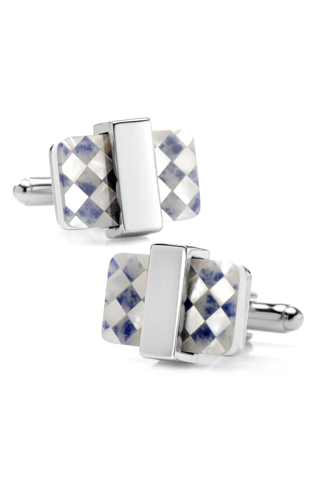 Cufflinks, Inc. Checkered Mother Of Pearl Cuff Links in White Cover