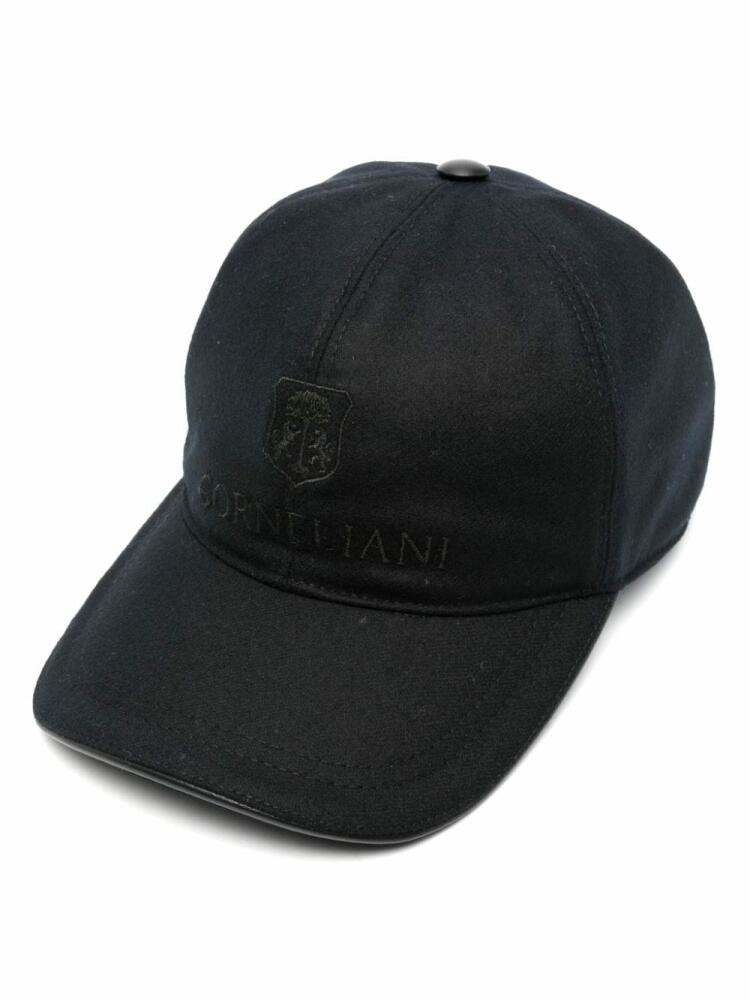 Corneliani logo-embroidered virgin wool cap - Black Cover