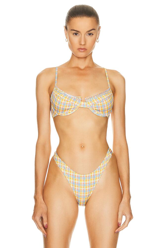 Heavy Manners Ruffled Up Underwire Bikini Top in Yellow Cover