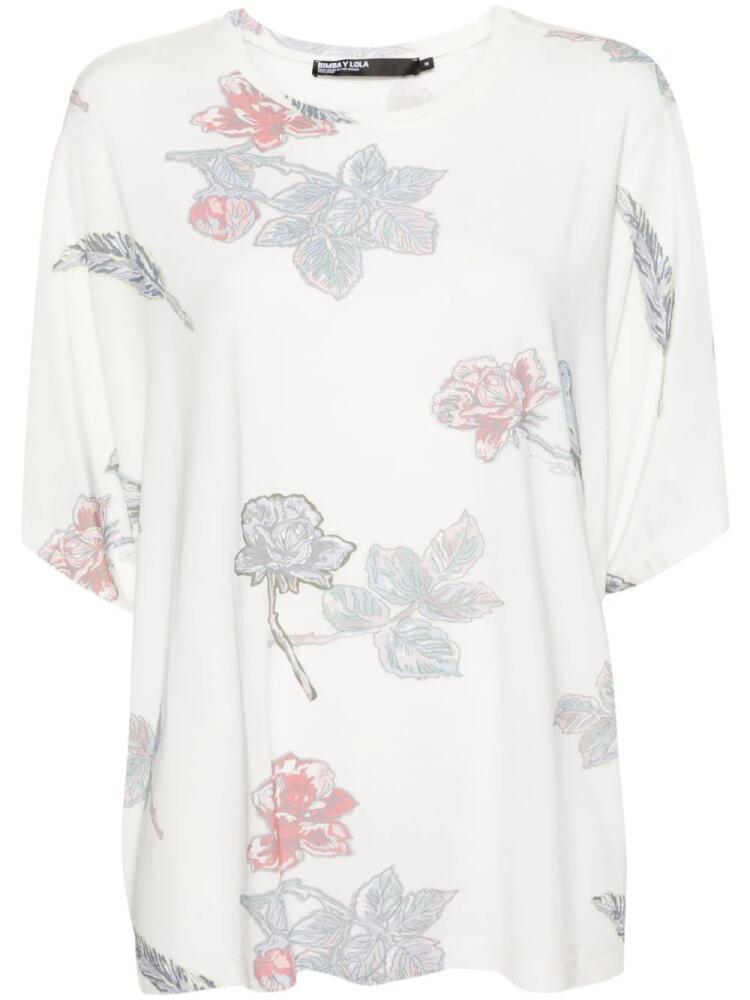 Bimba y Lola birds-print jersey T-shirt - White Cover