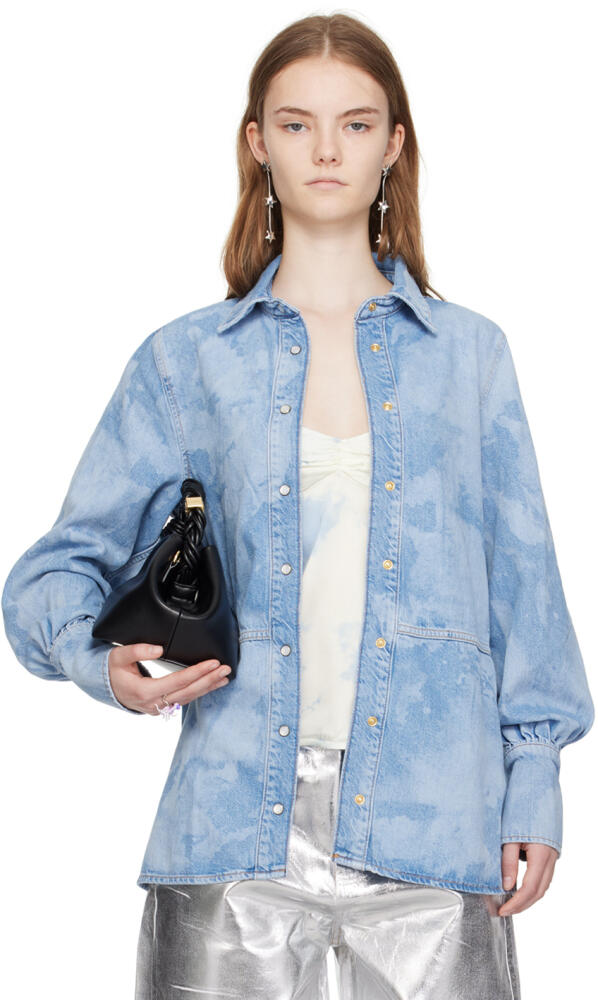 GANNI Blue Bleach Denim Shirt Cover