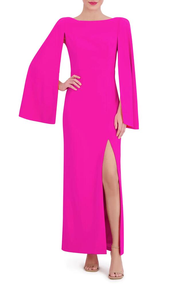 Vince Camuto Long Sleeve Capelet Scuba Crepe Dress in Fuchsia Cover