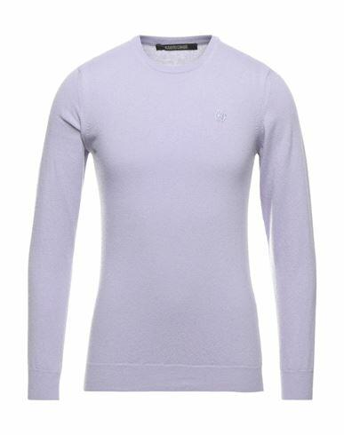 Roberto Cavalli Man Sweater Lilac Wool, Cashmere Cover