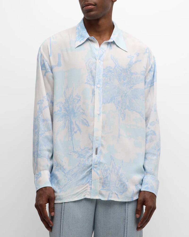 SER.O.YA Men's Lawson Watercolor Palms Sport Shirt Cover