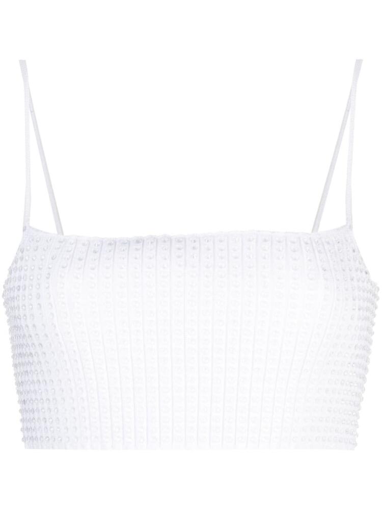 Alexander Wang crystal-embellished ribbed tank top - White Cover