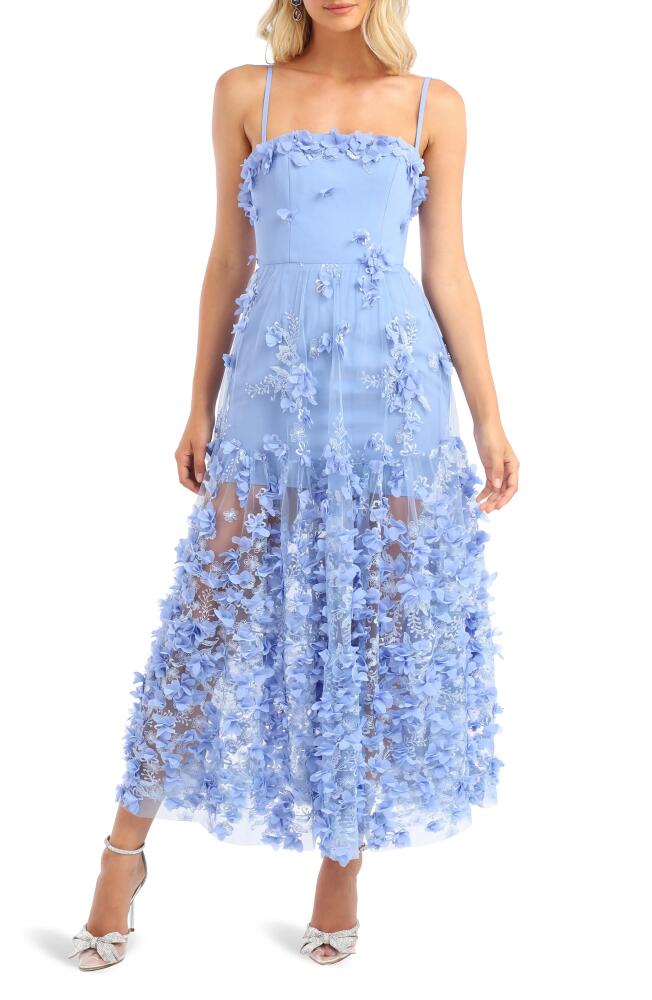 HELSI Audrey Floral Appliqué Cocktail Dress in Periwinkle Blue Cover