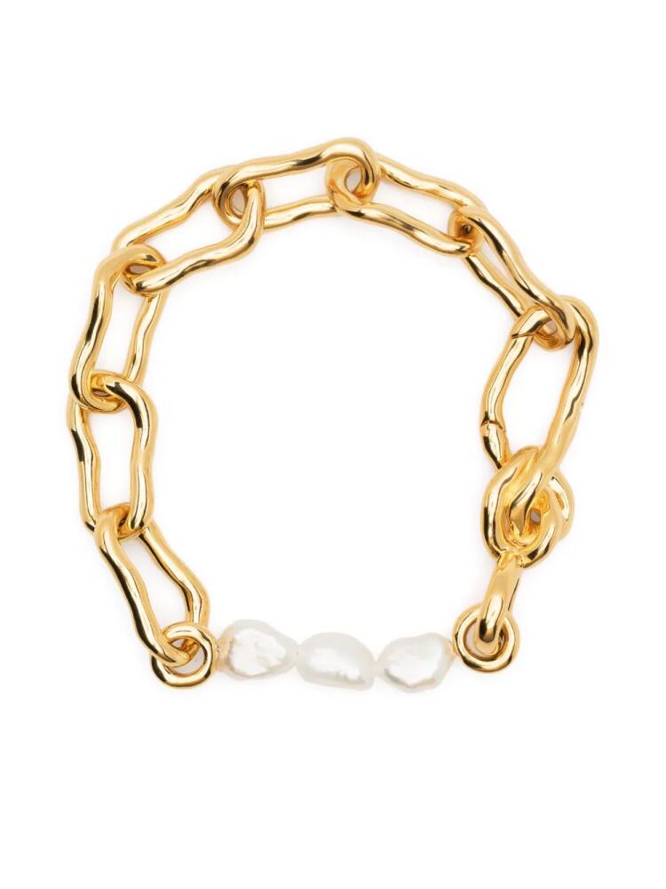 Missoma Molten baroque-pearl twisted-chain bracelet - Gold Cover