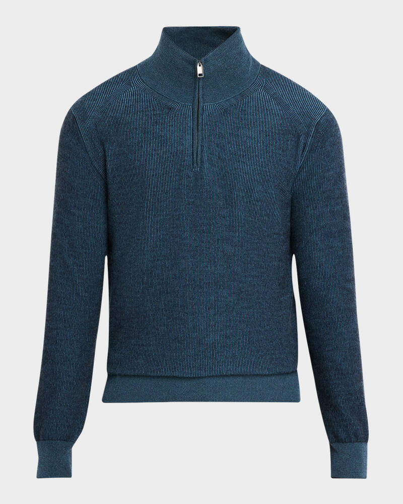 Brioni Men's Cashmere Quarter-Zip Sweater Cover