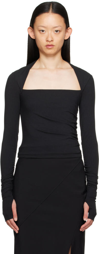 Helmut Lang Black Shrug Long Sleeve T-Shirt Cover