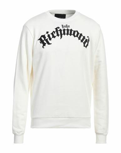 John Richmond Man Sweatshirt Cream Cotton, Polyester Cover