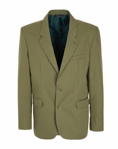 8 By Yoox Cotton Single Breast Blazer Man Blazer Military green Cotton Cover