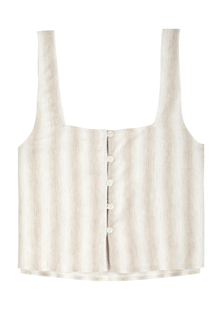 Bella Dahl Striped Slubbed Woven top - Beige Cover