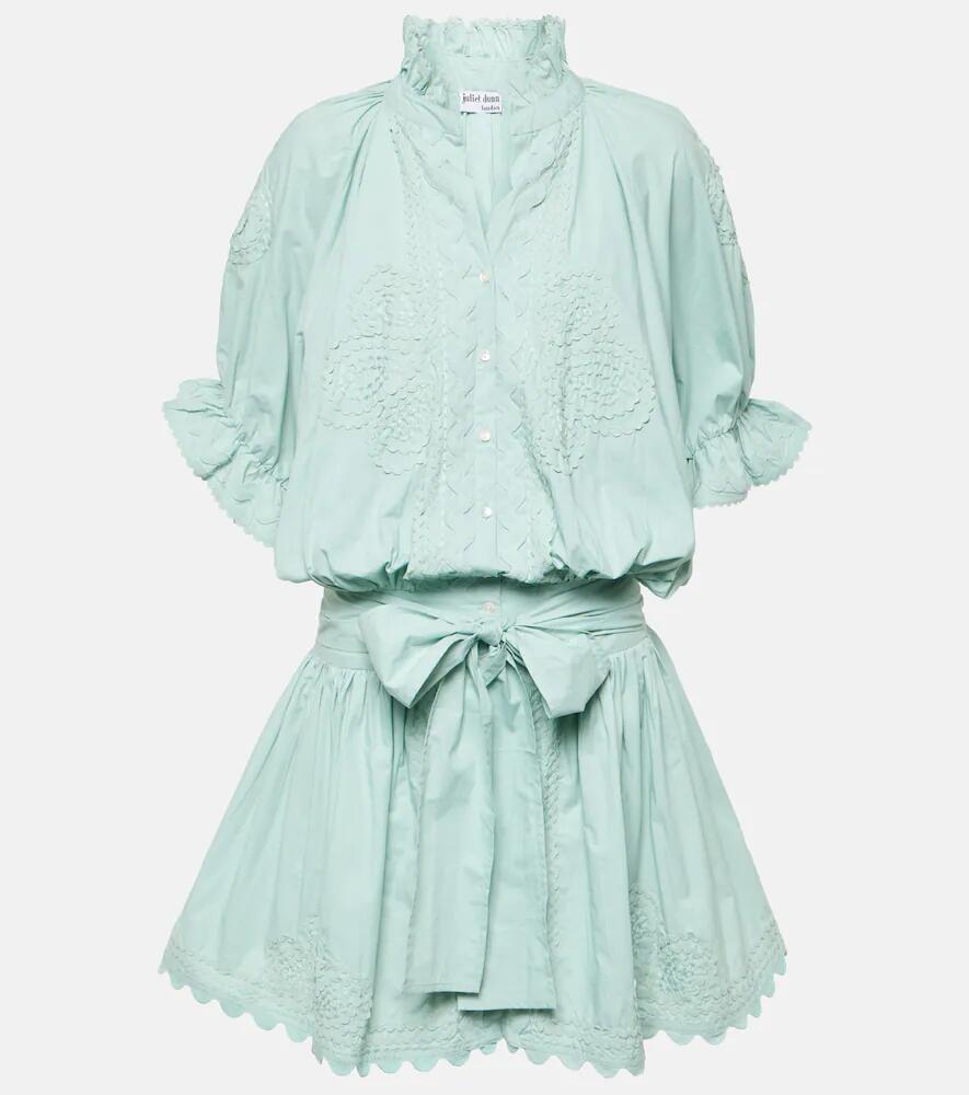 Juliet Dunn Embroidered cotton poplin shirt dress Cover