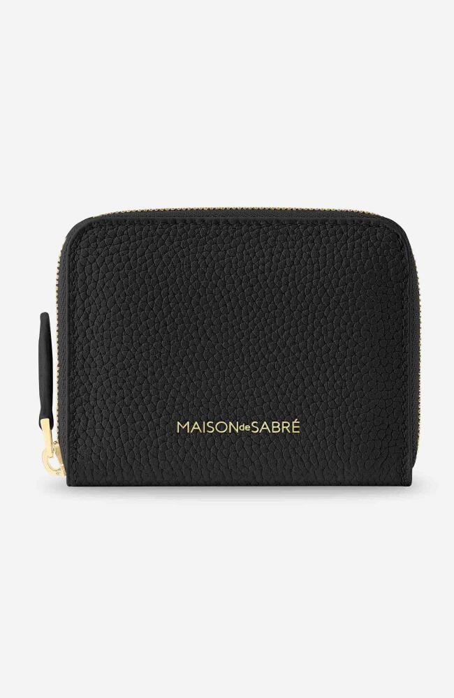 MAISON de SABRÉ Small Leather Zipped Wallet in Black Caviar Cover