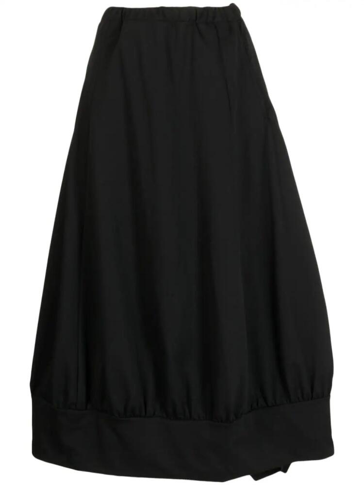 Yohji Yamamoto asymmetric high-waist midi skirt - Black Cover