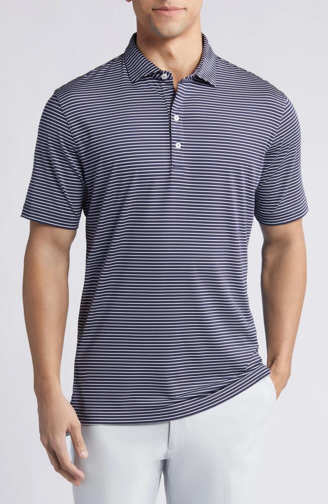 johnnie-O Michael Stripe Performance Golf Polo in Navy Cover