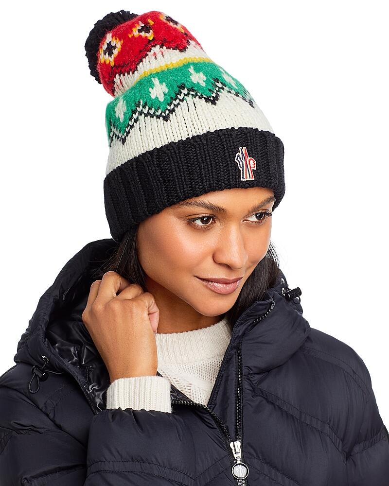 Moncler Jacquard Knit Pom Pom Beanie Cover