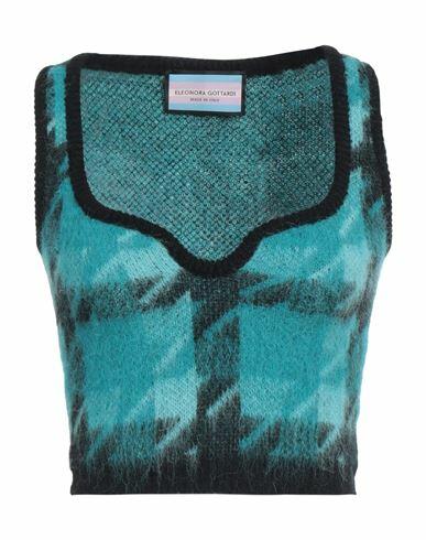 Eleonora Gottardi Woman Top Azure Alpaca wool, Polyamide Cover