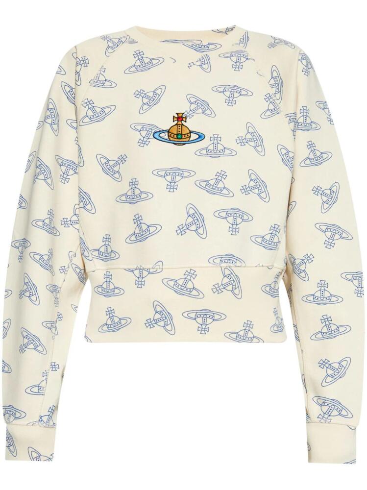 Vivienne Westwood Orb-embroidered cotton sweatshirt - Neutrals Cover