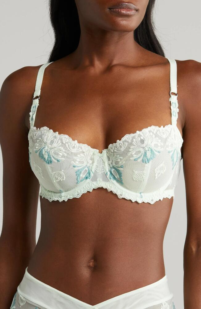 Chantelle Lingerie Champs-Élysées Underwire Demi Bra in Green Lily Multicolor Cover