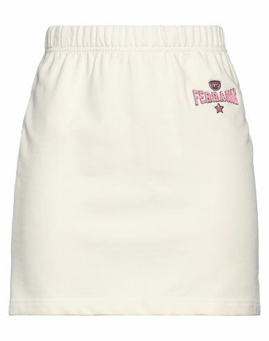 Chiara Ferragni Woman Mini skirt Ivory Cotton Cover