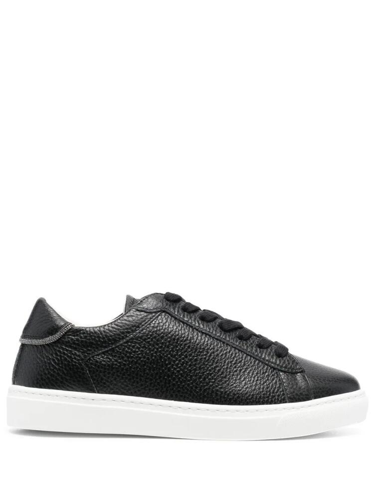 Fabiana Filippi pebbled-texture lace-up sneakers - Black Cover