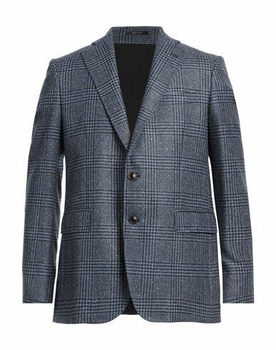 Angelo Nardelli Man Blazer Navy blue Virgin Wool, Polyamide, Cashmere, Silk, Linen Cover