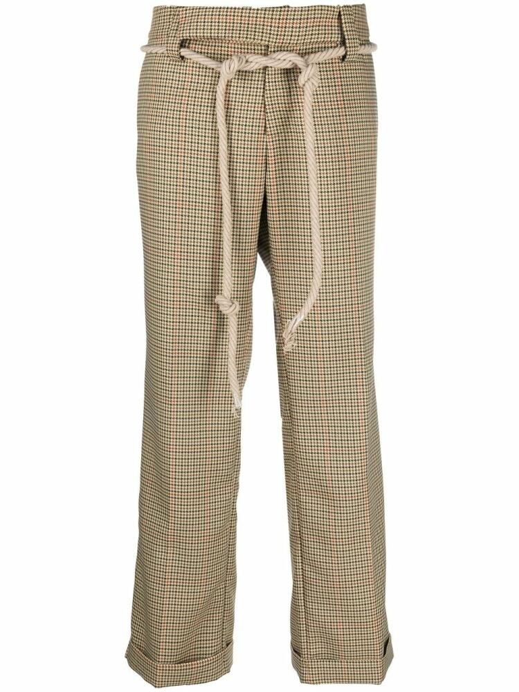 Jejia check belted-waist trousers - Neutrals Cover