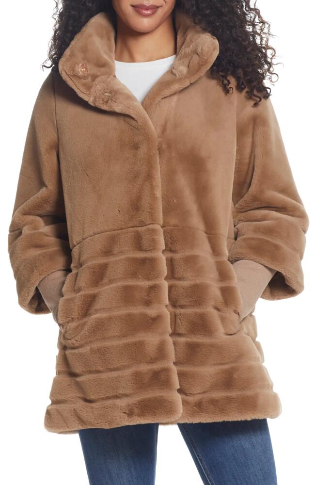 Gallery Water Resistant Faux Fur Jacket in Camel Cover