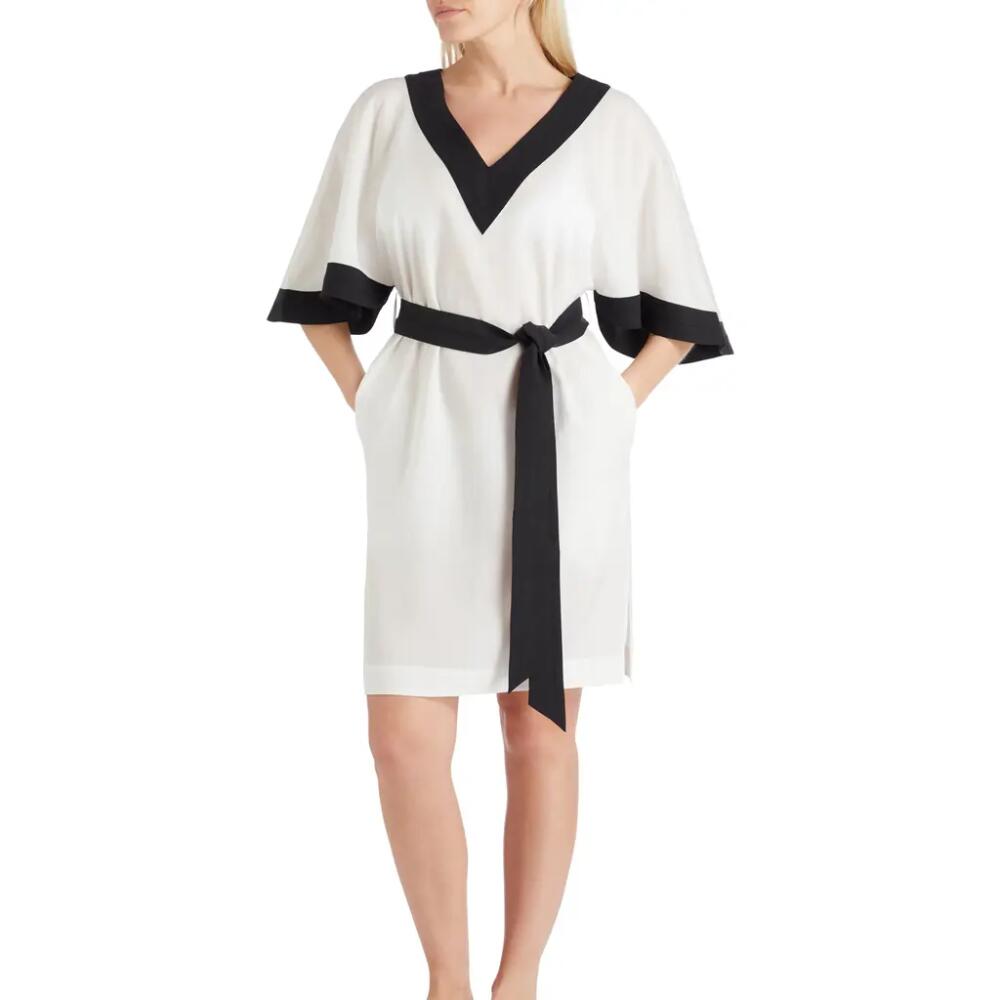 VALIMARE Casia Belted Cover-up Dress in Off White Cover