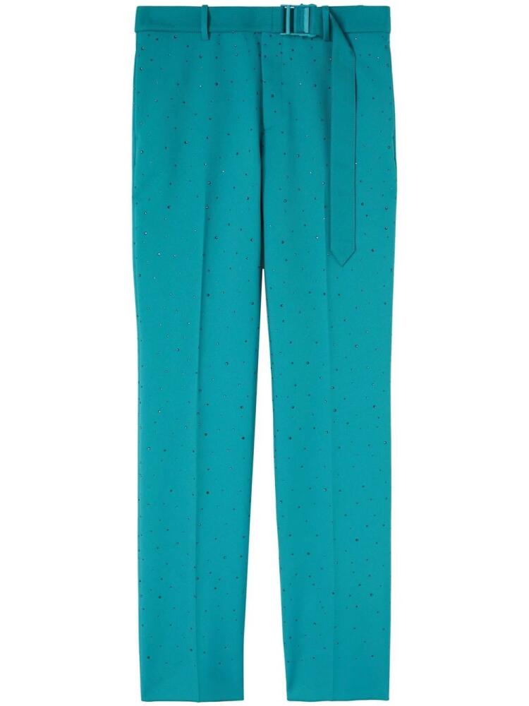 Off-White rhinestone techdrill slim trousers - Blue Cover