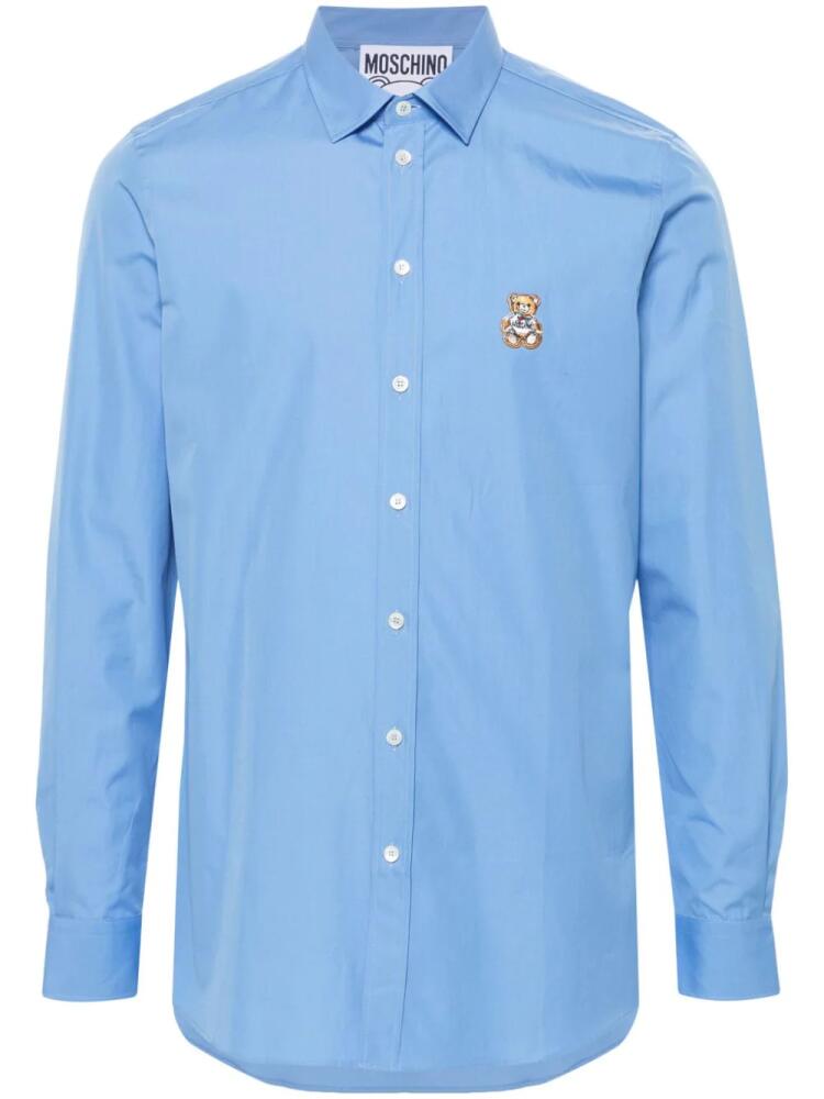 Moschino Teddy Bear-patch cotton shirt - Blue Cover