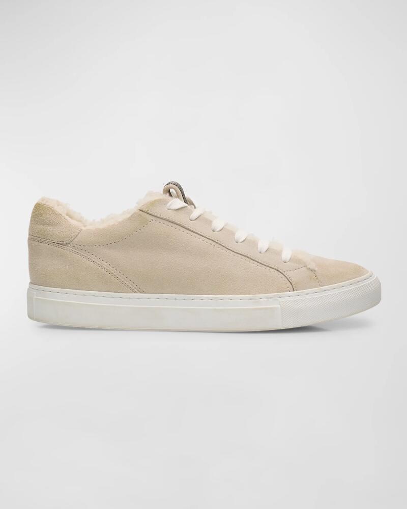 Brunello Cucinelli Lamb Shearling Fur-Lined Low-Top Sneakers Cover