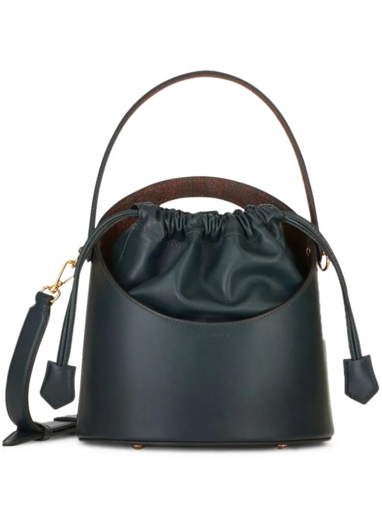 ETRO Saturno leather bucket bag - Green Cover