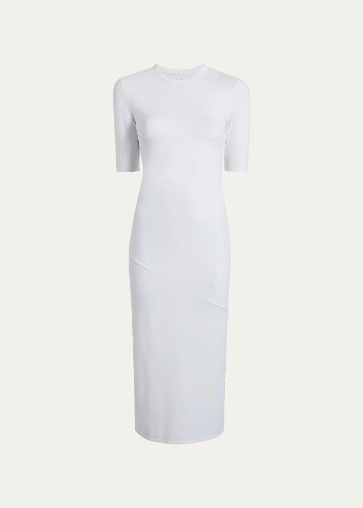 Another Tomorrow Fitted Midi Dress w/ Elbow Sleeves Cover